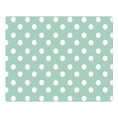 Light Blue And White Polka Dots Premium Plush Fleece Blanket (large) by GardenOfOphir