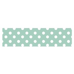 Light Blue And White Polka Dots Oblong Satin Scarf (16  X 60 ) by GardenOfOphir