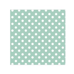 Light Blue And White Polka Dots Square Satin Scarf (30  X 30 ) by GardenOfOphir