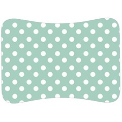 Light Blue And White Polka Dots Velour Seat Head Rest Cushion by GardenOfOphir