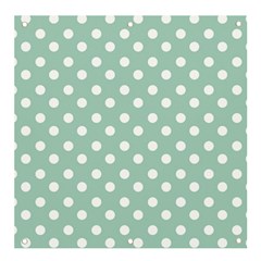 Light Blue And White Polka Dots Banner And Sign 4  X 4  by GardenOfOphir