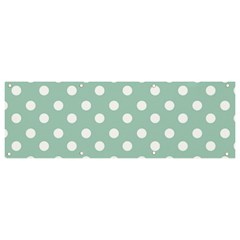 Light Blue And White Polka Dots Banner And Sign 9  X 3  by GardenOfOphir