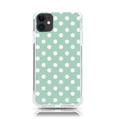 Light Blue And White Polka Dots Iphone 11 Tpu Uv Print Case by GardenOfOphir