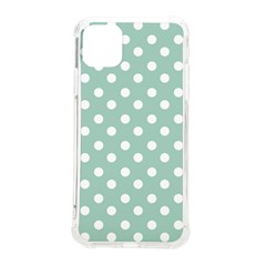 Light Blue And White Polka Dots Iphone 11 Pro Max 6 5 Inch Tpu Uv Print Case by GardenOfOphir