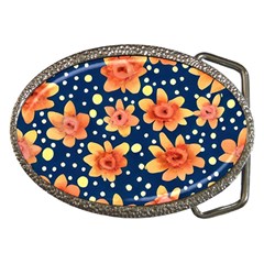 Flowers And Polka Dots Watercolor Belt Buckles by GardenOfOphir