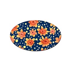 Flowers And Polka Dots Watercolor Sticker Oval (100 Pack) by GardenOfOphir