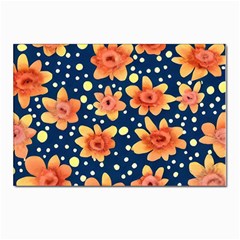 Flowers And Polka Dots Watercolor Postcard 4 x 6  (pkg Of 10) by GardenOfOphir