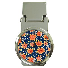 Flowers And Polka Dots Watercolor Money Clip Watches by GardenOfOphir