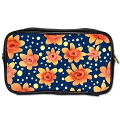 Flowers And Polka Dots Watercolor Toiletries Bag (one Side) by GardenOfOphir