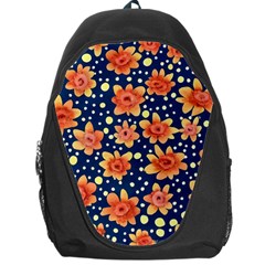 Flowers And Polka Dots Watercolor Backpack Bag by GardenOfOphir