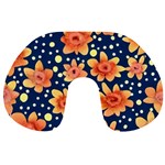 Flowers and Polka Dots Watercolor Travel Neck Pillow Front