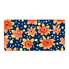 Flowers And Polka Dots Watercolor Satin Wrap 35  X 70  by GardenOfOphir