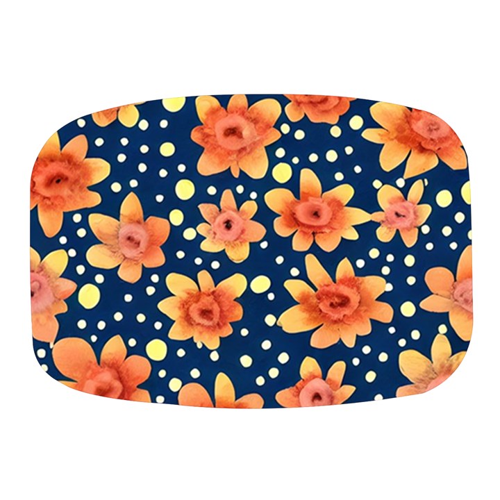 Flowers and Polka Dots Watercolor Mini Square Pill Box