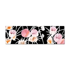 Boho Black Pink Flowers Watercolor Vi Sticker (bumper) by GardenOfOphir