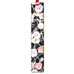 Boho Black Pink Flowers Watercolor Vi Large Book Marks by GardenOfOphir