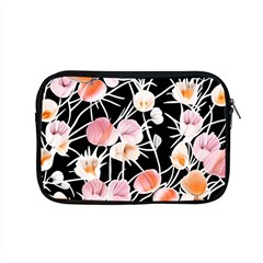 Boho Black Pink Flowers Watercolor Vi Apple Macbook Pro 15  Zipper Case by GardenOfOphir