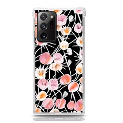 Boho Black Pink Flowers Watercolor Vi Samsung Galaxy Note 20 Ultra Tpu Uv Case by GardenOfOphir