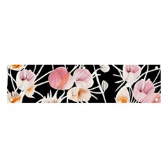 Boho Black Pink Flowers Watercolor Vi Banner And Sign 4  X 1  by GardenOfOphir