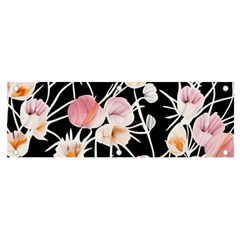 Boho Black Pink Flowers Watercolor Vi Banner And Sign 6  X 2  by GardenOfOphir