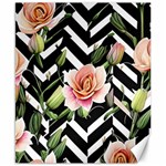 Black Chevron Peach Lilies Canvas 8  x 10  8.15 x9.66  Canvas - 1