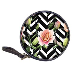 Black Chevron Peach Lilies Classic 20-cd Wallets by GardenOfOphir