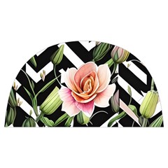 Black Chevron Peach Lilies Anti Scalding Pot Cap by GardenOfOphir