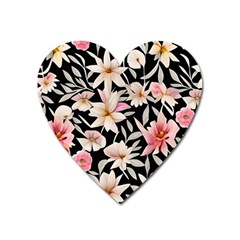 Botanical Flowers Heart Magnet by GardenOfOphir