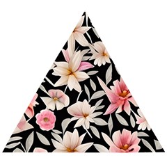 Botanical Flowers Wooden Puzzle Triangle by GardenOfOphir