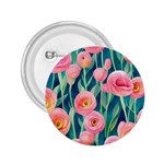 Blush Watercolor Flowers 2.25  Buttons Front