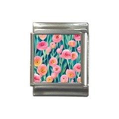 Blush Watercolor Flowers Italian Charm (13mm)