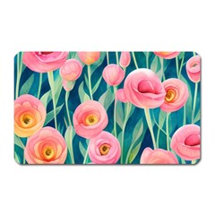 Blush Watercolor Flowers Magnet (rectangular) by GardenOfOphir