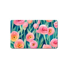 Blush Watercolor Flowers Magnet (name Card) by GardenOfOphir