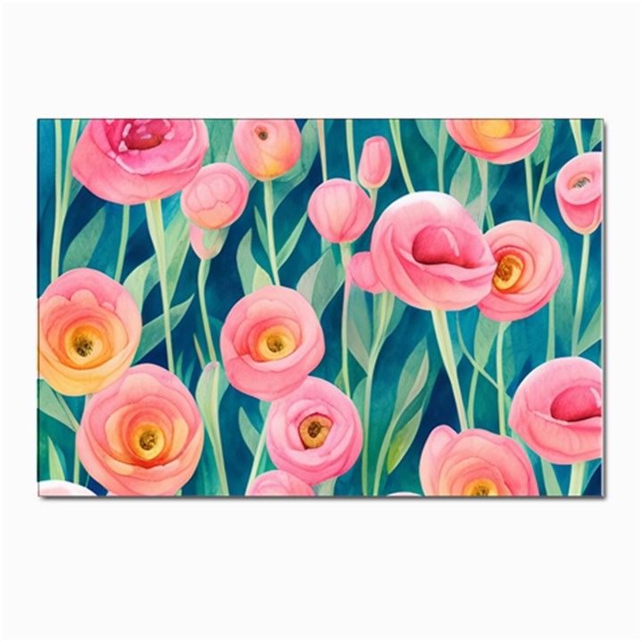 Blush Watercolor Flowers Postcard 4 x 6  (Pkg of 10)