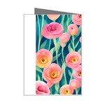 Blush Watercolor Flowers Mini Greeting Card Right