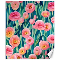 Blush Watercolor Flowers Canvas 8  X 10  by GardenOfOphir