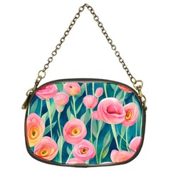 Blush Watercolor Flowers Chain Purse (two Sides) by GardenOfOphir