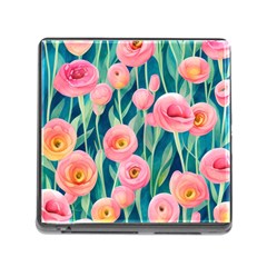 Blush Watercolor Flowers Memory Card Reader (square 5 Slot) by GardenOfOphir