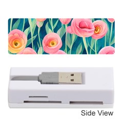 Blush Watercolor Flowers Memory Card Reader (stick) by GardenOfOphir