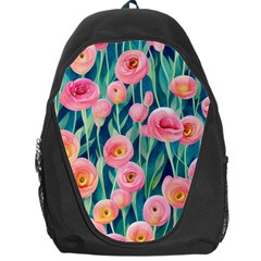 Blush Watercolor Flowers Backpack Bag by GardenOfOphir