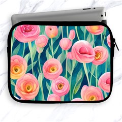 Blush Watercolor Flowers Apple Ipad 2/3/4 Zipper Cases by GardenOfOphir