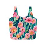 Blush Watercolor Flowers Full Print Recycle Bag (S) Front