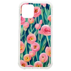 Blush Watercolor Flowers Iphone 12 Mini Tpu Uv Print Case	