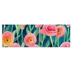 Blush Watercolor Flowers Banner And Sign 6  X 2  by GardenOfOphir