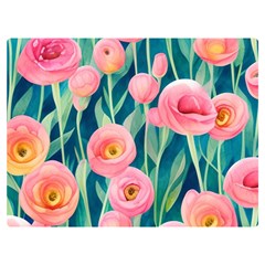 Blush Watercolor Flowers Premium Plush Fleece Blanket (extra Small)