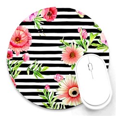 Blooming Watercolor Flowers Round Mousepad by GardenOfOphir