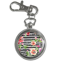 Blooming Watercolor Flowers Key Chain Watches by GardenOfOphir