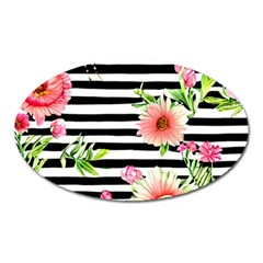 Blooming Watercolor Flowers Oval Magnet by GardenOfOphir