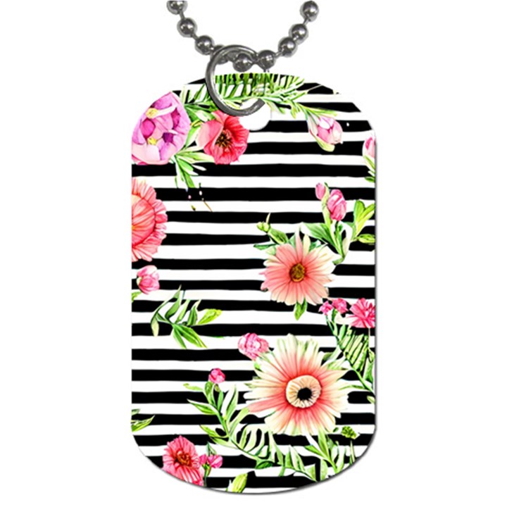 Blooming watercolor flowers Dog Tag (One Side)