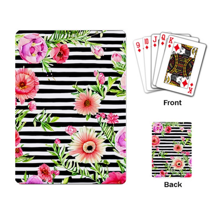 Blooming watercolor flowers Playing Cards Single Design (Rectangle)