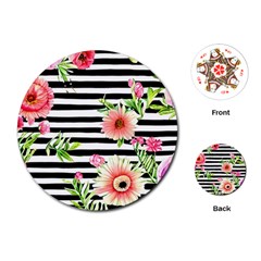 Blooming Watercolor Flowers Playing Cards Single Design (round)